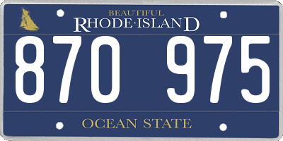 RI license plate 870975