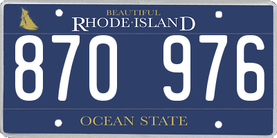 RI license plate 870976