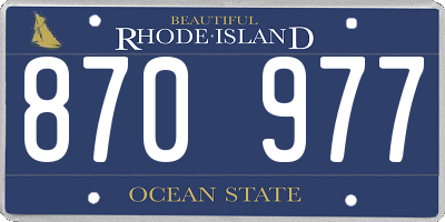 RI license plate 870977
