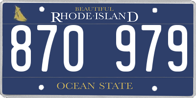 RI license plate 870979
