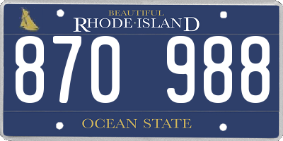 RI license plate 870988