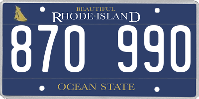 RI license plate 870990
