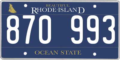 RI license plate 870993
