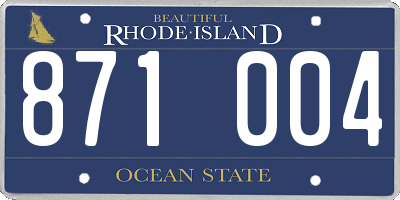 RI license plate 871004