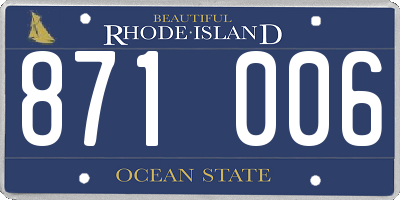 RI license plate 871006