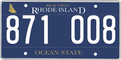 RI license plate 871008