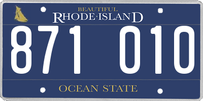 RI license plate 871010