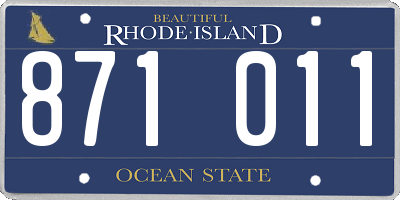 RI license plate 871011