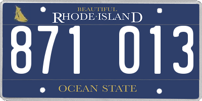 RI license plate 871013