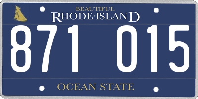 RI license plate 871015