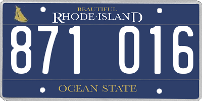 RI license plate 871016