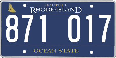 RI license plate 871017