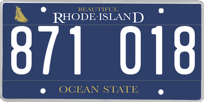 RI license plate 871018
