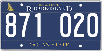 RI license plate 871020