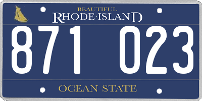 RI license plate 871023