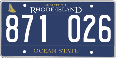 RI license plate 871026