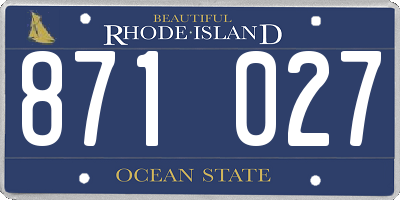 RI license plate 871027