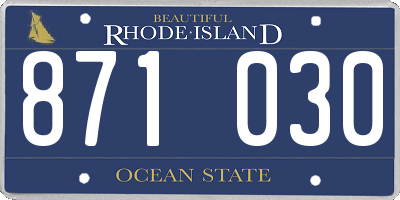 RI license plate 871030