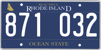 RI license plate 871032