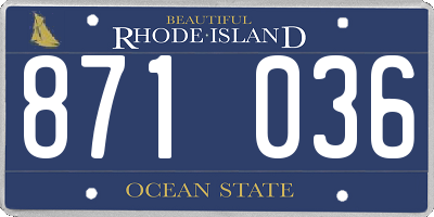 RI license plate 871036