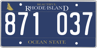 RI license plate 871037