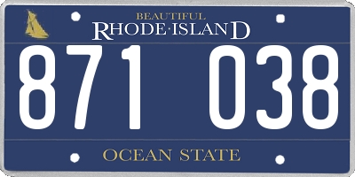 RI license plate 871038