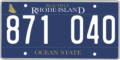 RI license plate 871040