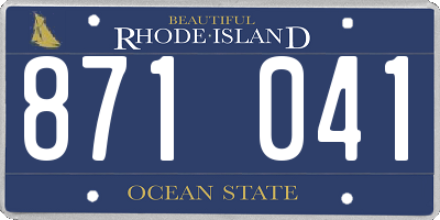 RI license plate 871041