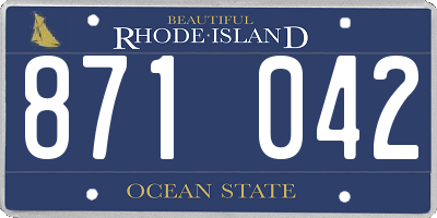 RI license plate 871042
