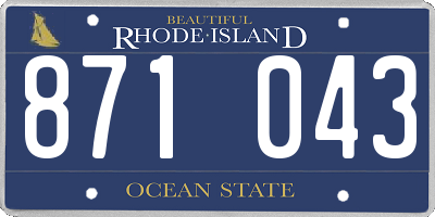 RI license plate 871043