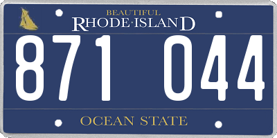 RI license plate 871044