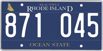 RI license plate 871045