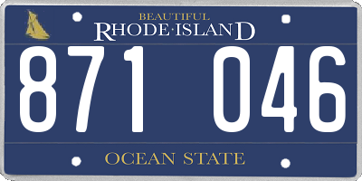 RI license plate 871046