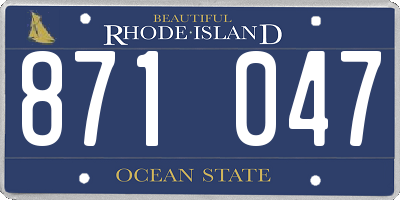 RI license plate 871047
