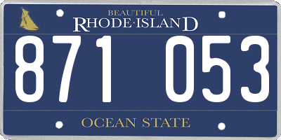 RI license plate 871053