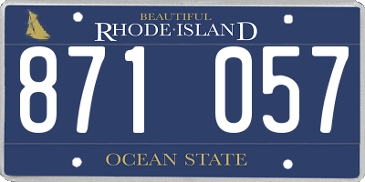 RI license plate 871057