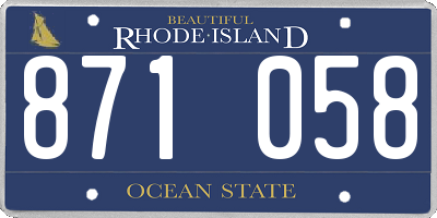 RI license plate 871058
