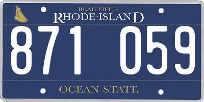 RI license plate 871059
