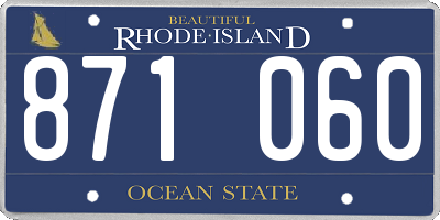 RI license plate 871060