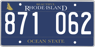 RI license plate 871062