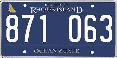 RI license plate 871063