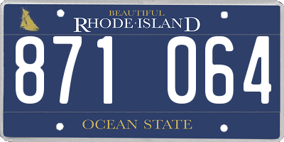 RI license plate 871064