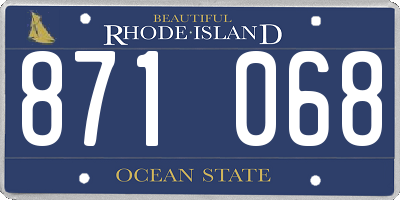 RI license plate 871068