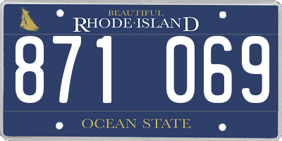 RI license plate 871069