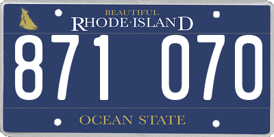 RI license plate 871070