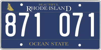 RI license plate 871071