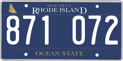 RI license plate 871072