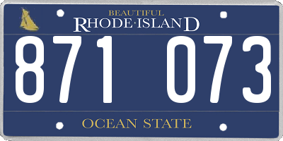 RI license plate 871073