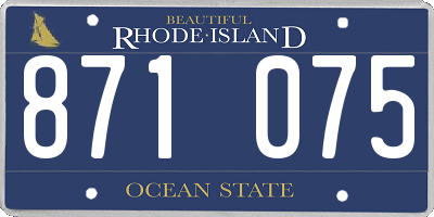 RI license plate 871075