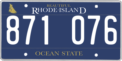 RI license plate 871076